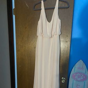 Dessy blouson bodice mermaid dress with front slit